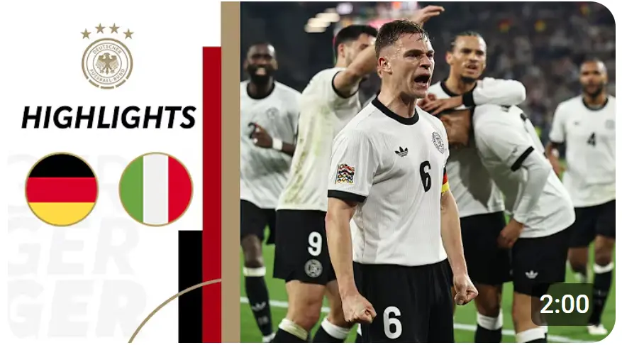 Link zum Video mit den Highlights des Fußballspiels Deutschland gegen Italien in 2025