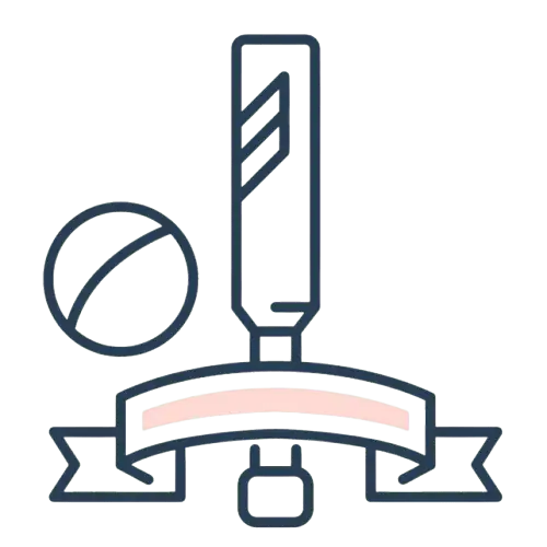 Cricketschläger mit Ball daneben Icon