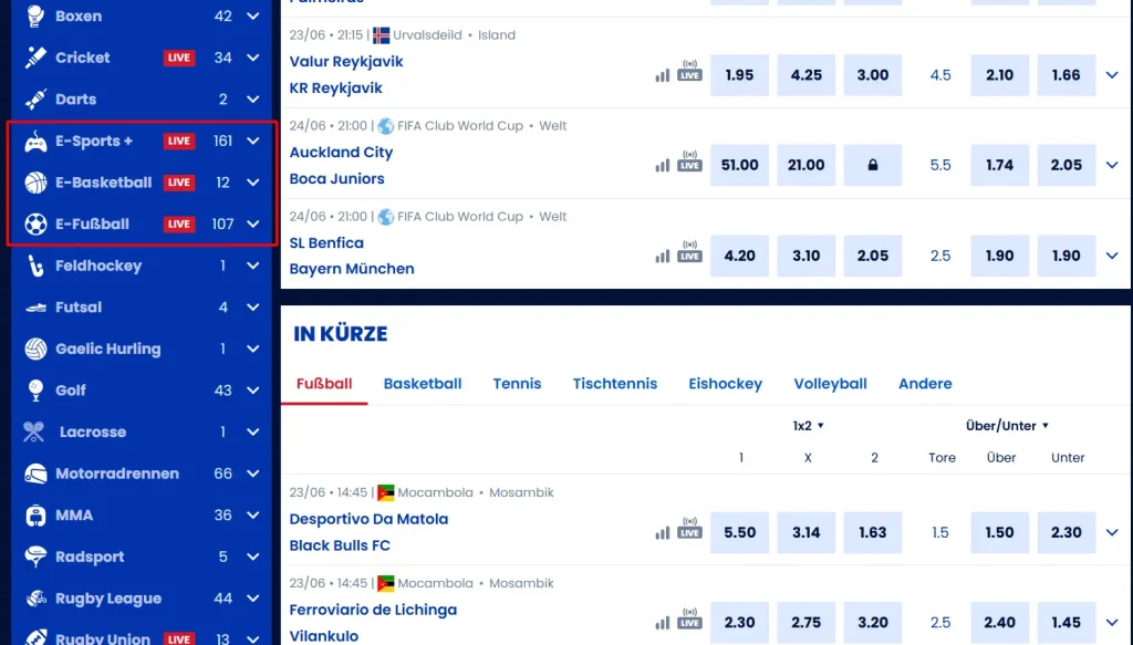 eSports Wetten ohne Verifizierung beim Buchmacher BetNFlix
