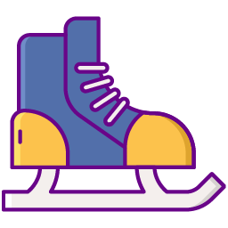 Ein Schlittschuh im Eishockeystil