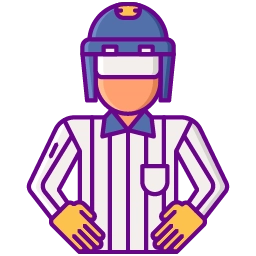 Ein Schiedsrichter mit dem Eishockey Logo darauf