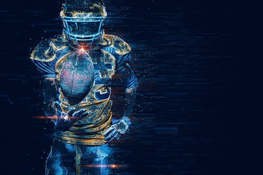Elektronisch animierter Football-Spieler