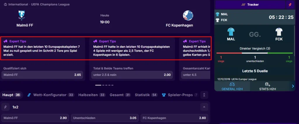 Abteilung mit Experten-Tipps beim Wettanbieter CipherWins