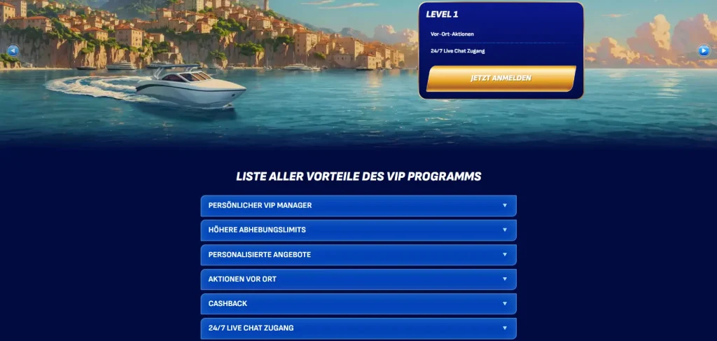 Übersicht über das VIP-Programm für NBA Wetten und weitere Sportwetten beim Buchmacher Wonaco