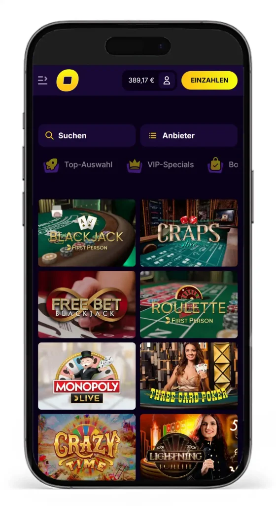 Live Casino vom Wettanbieter CasinoLoots