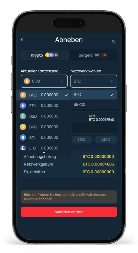 Auszug aus den Methoden fuer Auszahlungen beim Wettanbieter FortuneJack
