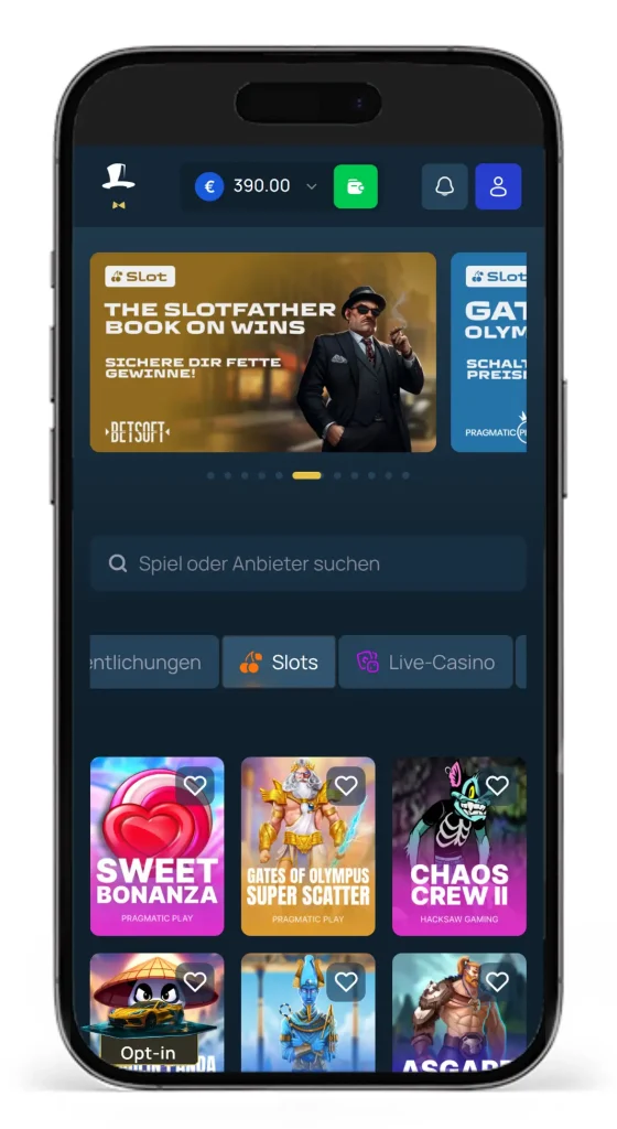 Casino Bereich mit Live-Casino beim Wettanbieter FortuneJack