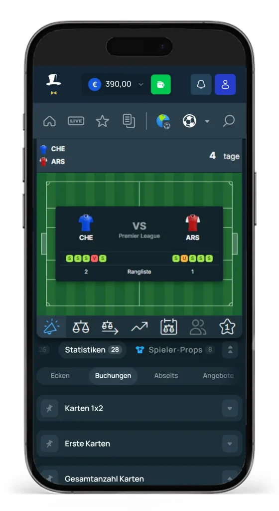 Einblick in die seltenen Wettarten auf ein Premier League Spiel bei FortuneJack