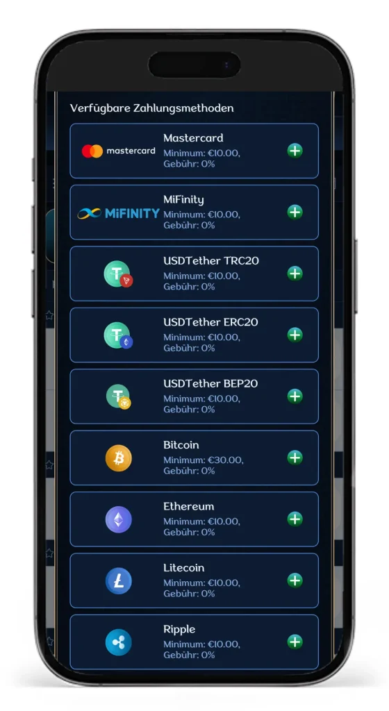 Verfuegbare Zahlungsmethoden fuer Einzahlungen beim Wettanbieter Millioner