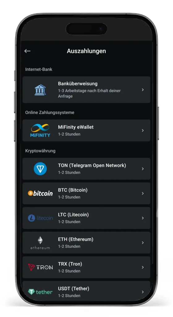 Einblick in die Zahlungsmethoden fuer Auszahlungen beim Wettanbieter mit schneller Auszahlung Leonbet