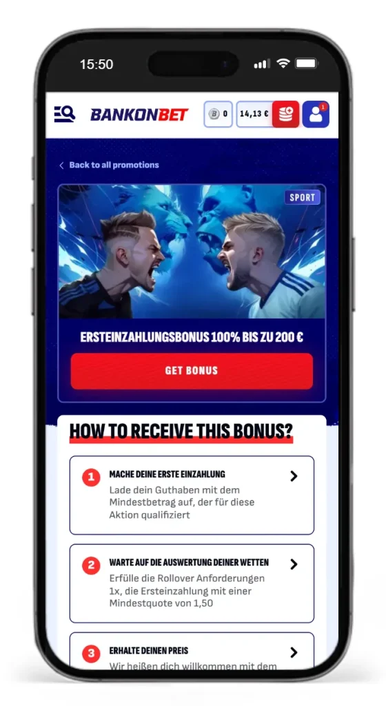 Ersteinzahlungsbonus bei Bankonbet