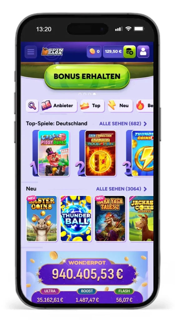 Einblick in den Spinbara Online Casino Bereich