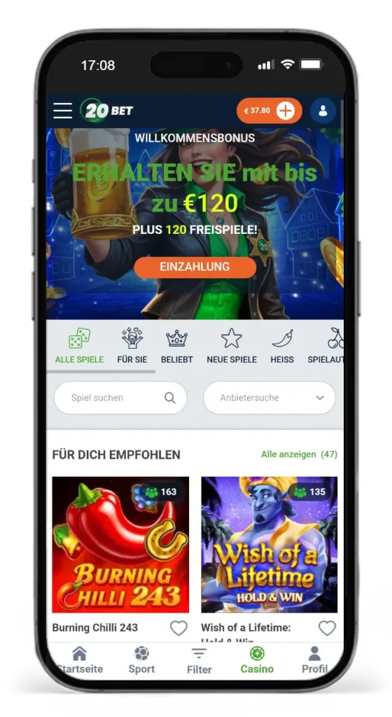 Einblick ins 20Bet Online Casino