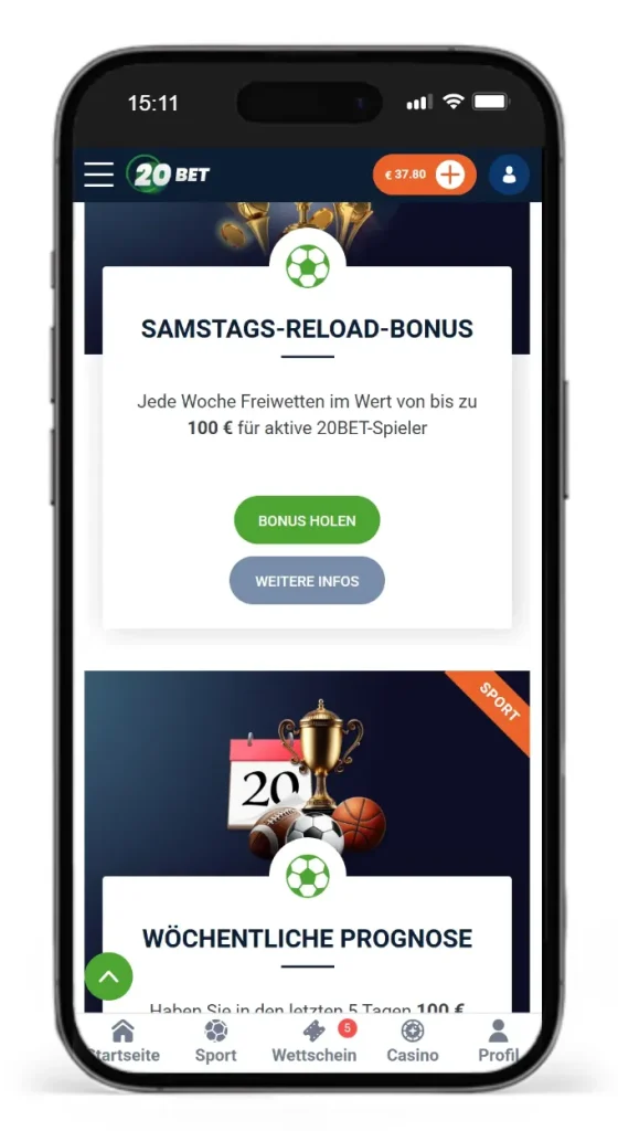 Aktionen für Stammspieler bei 20Bet