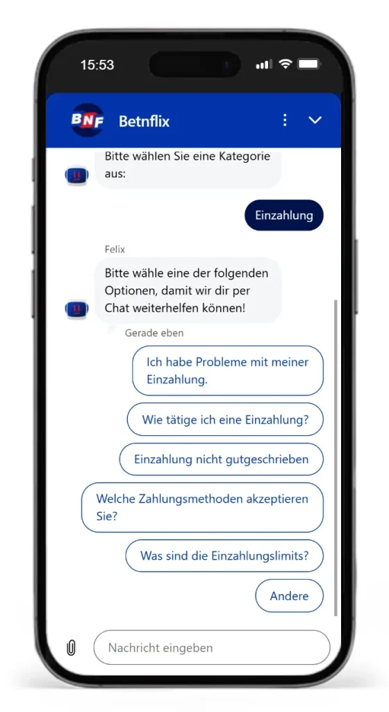 Der BetNFlix Live Chat im Test