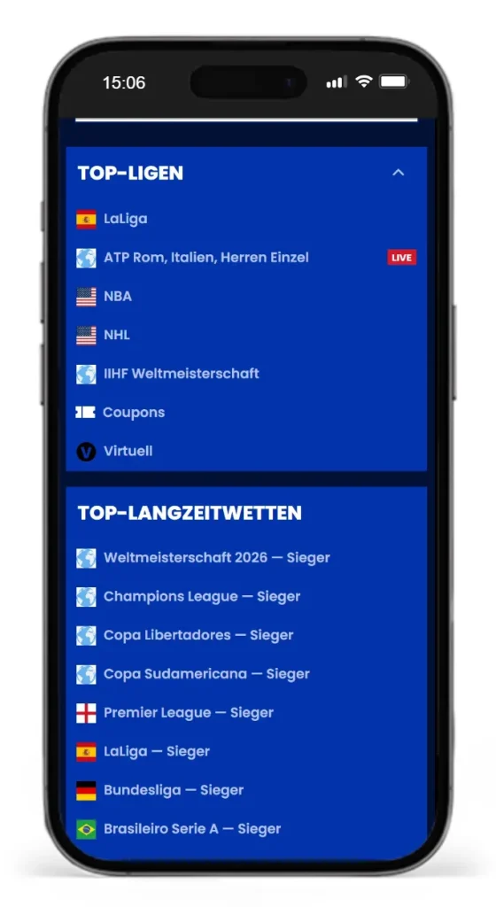 Top Ligen und Top Langzeitwetten bei BetNFlix