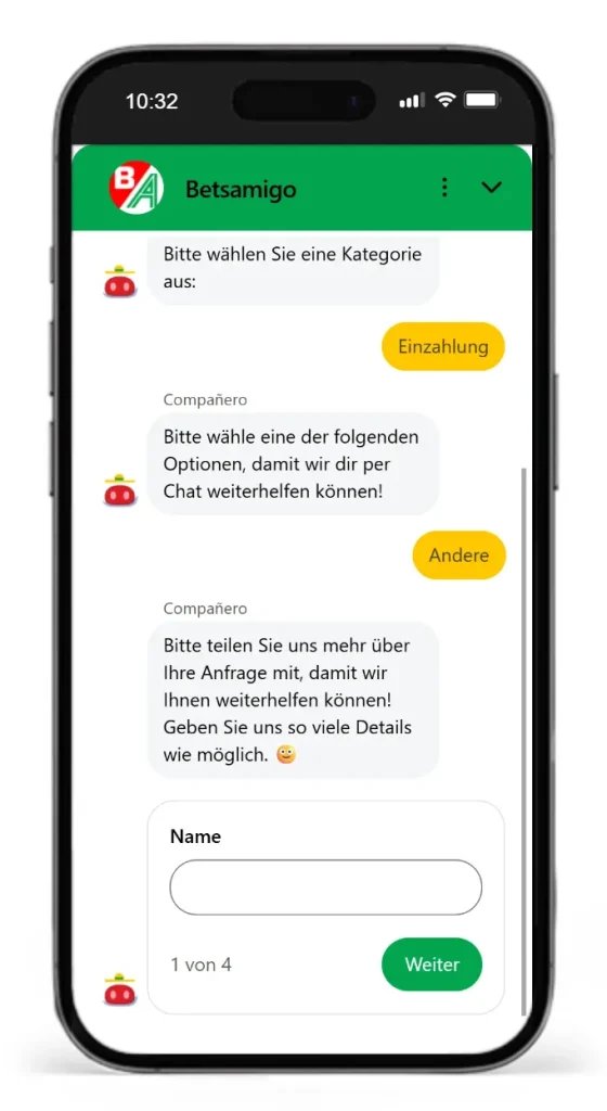 BetsAmigo Live Chat im Test