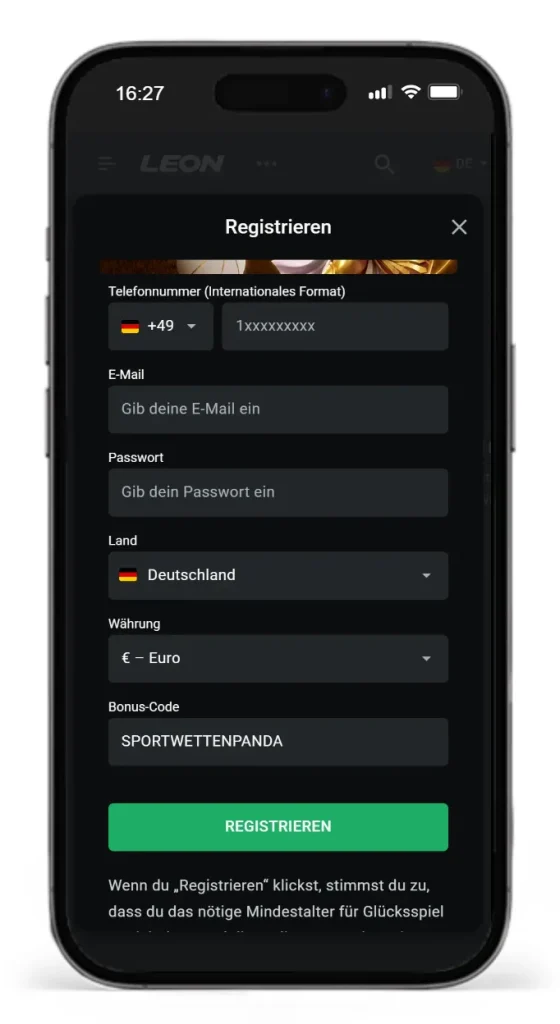 Leonbet exklusiver Willkommensbonus mit Code SPORTWETTENPANDA