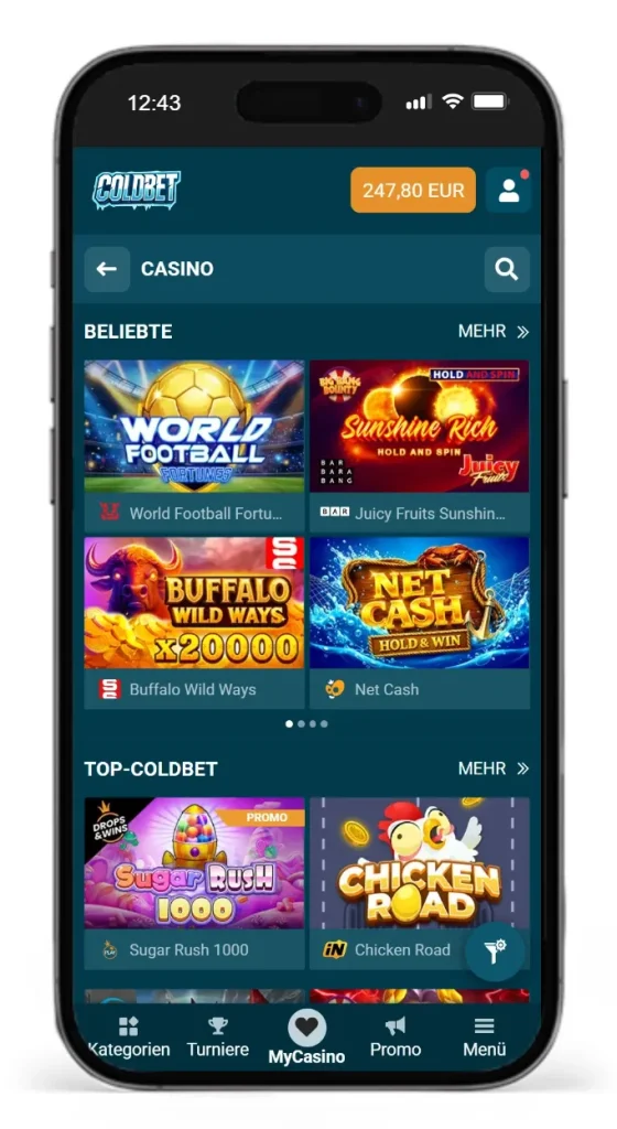 Einblick in das Online Casino von Coldbet