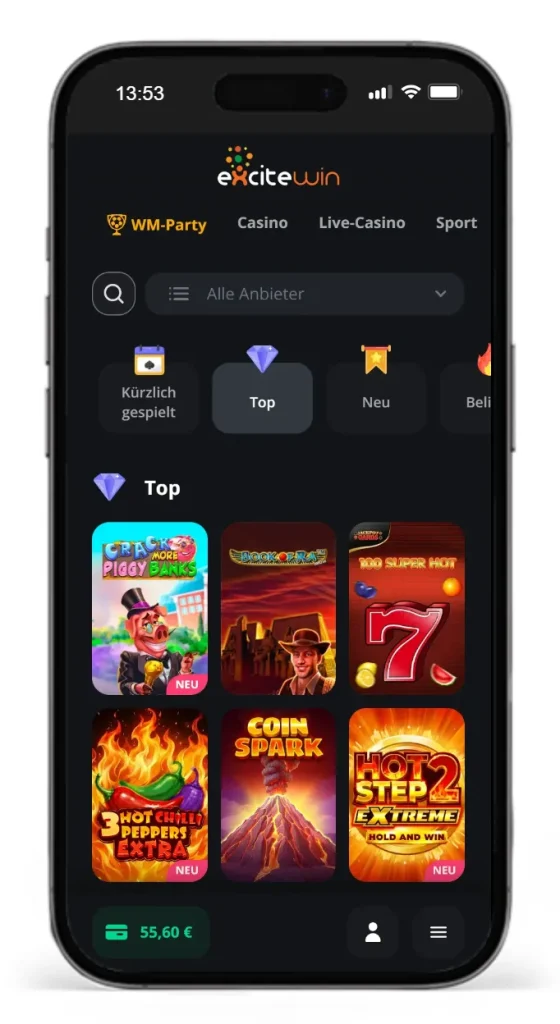 Einblick ins ExciteWin Online Casino