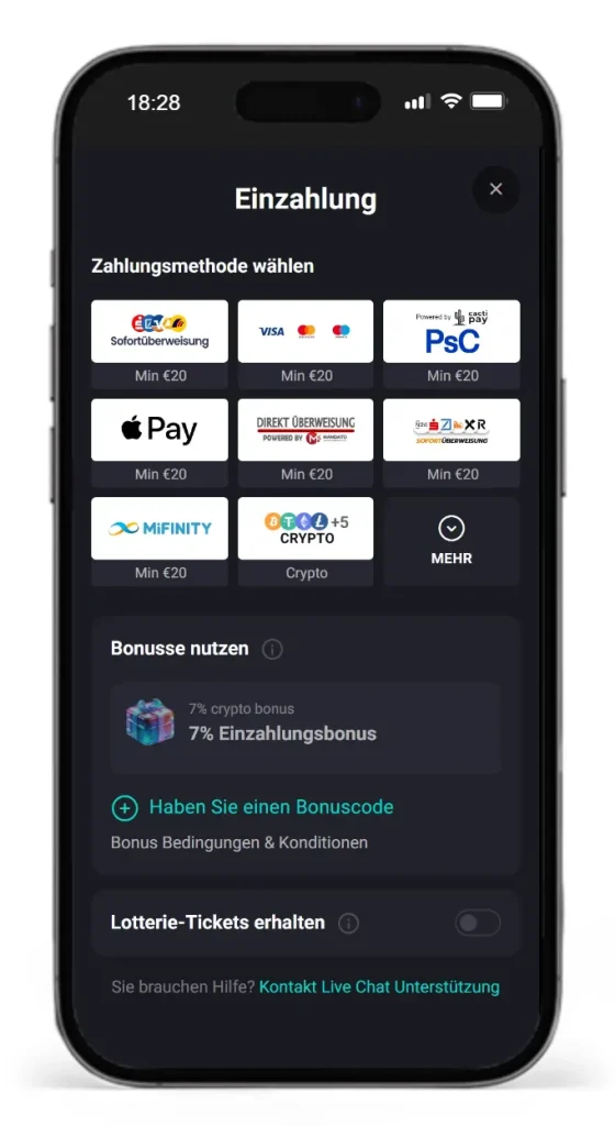 Zahlungsmethoden beim Sportwettenanbieter N1 Bet