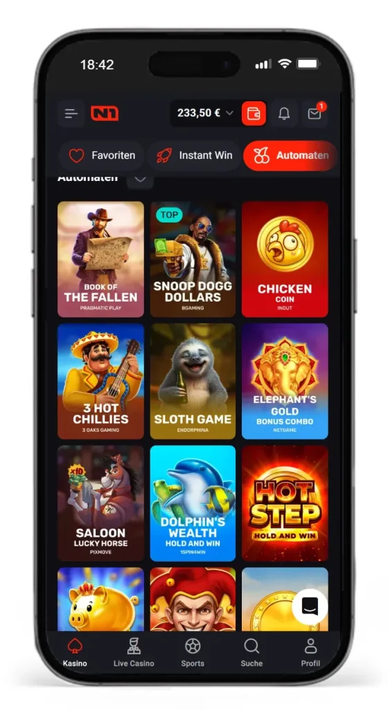 Einblick ins N1 Bet Online Casino