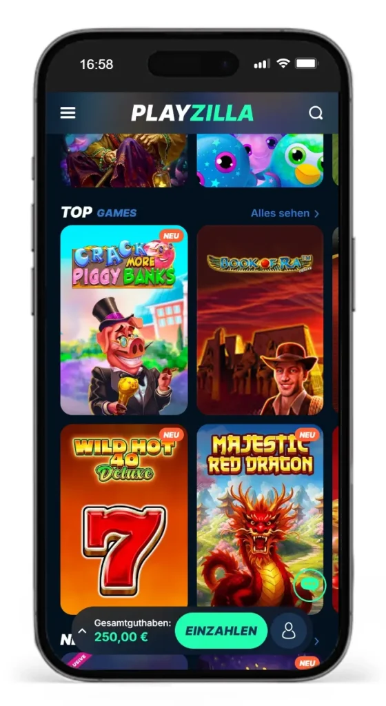 Einblick ins PlayZilla Online Casino