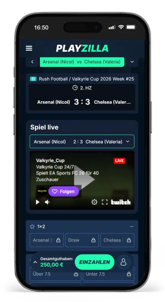 Live Stream beim Sportwetten Anbieter PlayZilla