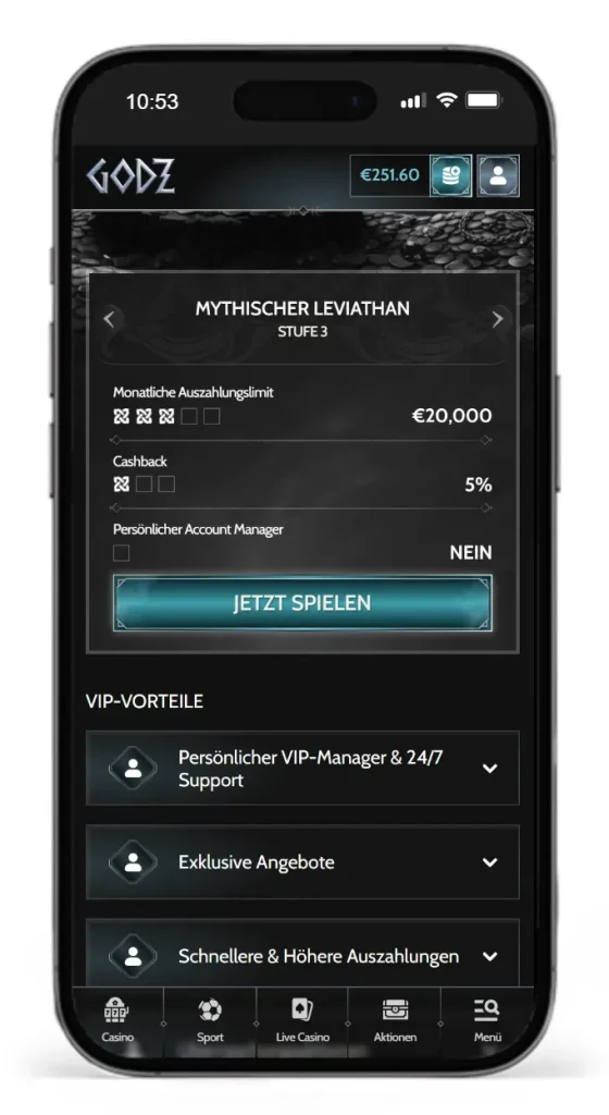 Vorteile im VIP Club von Godz