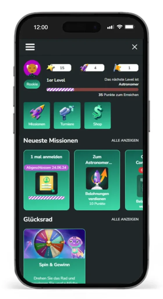Treueprogramm mit Missionen und Sport-Turnieren von 1Bet